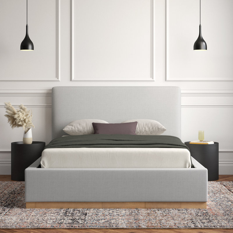 Joss & Main Grounded Upholstered Wood Base Bed & Reviews Wayfair